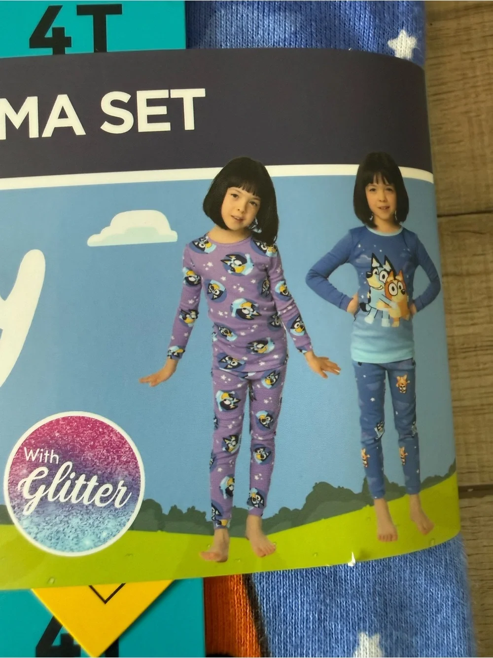 BNIB Bluey Kids 4-Piece Snug Fit Pajama Set 4T